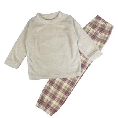 China Custom Made Warm Long Pants Fleece Kids Sleep Wear Set Coral Pajamas QUICK DRY for sale