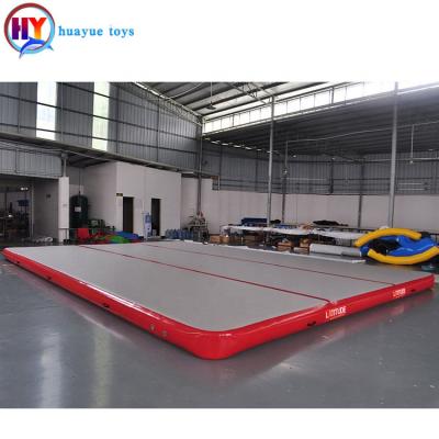 China Custom High Quality DWF+PVC Gymnasium Air Floor Inflatable Martial Arts Gymnastics Tumbling Track 12*12m Dance Gym Training For Sale for sale