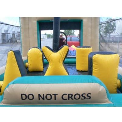 China Custom small size portable inflatable playground tent outdoor shooting arena paintball sport games factory with paintball bunkers obstacles for sale for sale