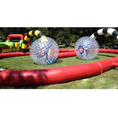 China PVC inflatable running track, inflatable bicycle running track, inflatable track for zorb balls bubble bumper car games for sale