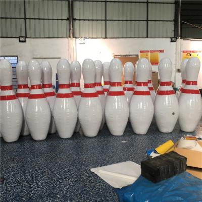 China High Quality PVC 2m Height White Inflatable Bowling Set Customized Inflatable Bowling Pins Human Rolling Ball For Sale for sale