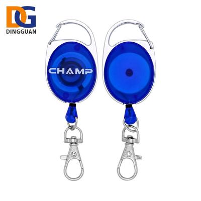 China ID Card Badge Attendance Customized Premium Logo Reel Carabiner Clip Oval Ski Pass Badge for sale