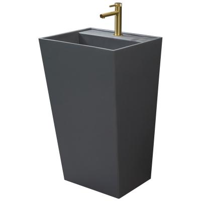 China Sustainable Style Luxury Artificial Stone Sink Simple Freestanding Hand Basin Bathroom Sinks for sale