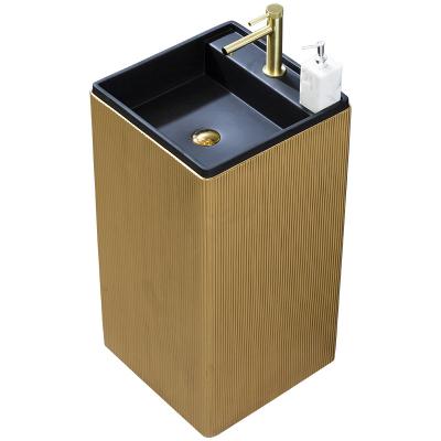 China Sustainable Acrylic Solid Surface Pedestal Hotel Bathroom Basins Sinks From China Manufacturer for sale