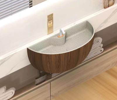 China Modern Style Italy Design Wall Hung Basin Solid Surface Stone Wash Basins for sale