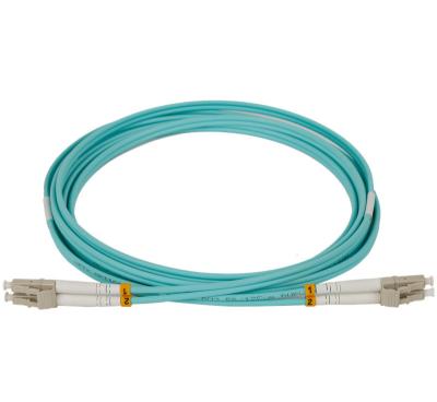 China FTTX 3.0mm 50/125 Multimode Duplex OM3 Fiber Optic Patch Cord LC/UPC to LC/UPC for sale