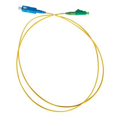 China FTTX 1.2mm 9 /125 SM SX Fiber Optic Patch Cord LC/APC to SC/UPC for sale