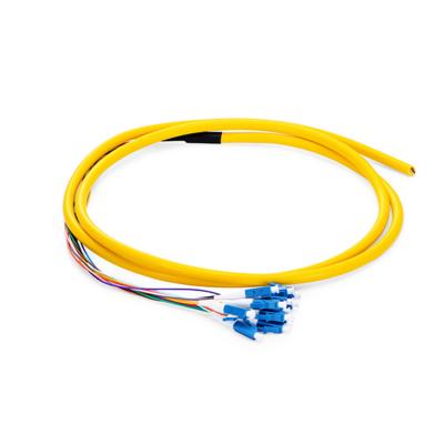 China FTTX LC UPC 12 9/125 Fiber Group Fiber Optic Pigtail LC/UPC Singlemode Color Coded Pigtail 0.9mm for sale