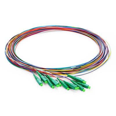 China FTTX LC APC 12 Fibers Single Mode 0.9mm Fiber Optic Pigtail LC/APC Color Coded Pigtail for sale