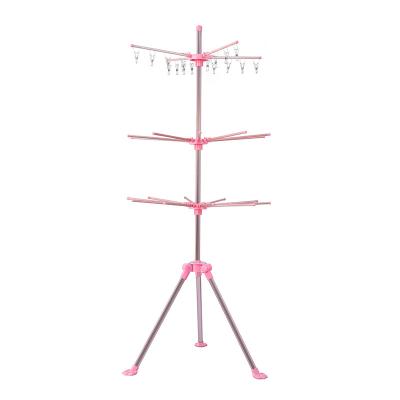 China Bathroom Metal Baby Rack Multifunctional Folding Drying Floor Standing Multi-Layer Rotating Drying Rack for sale