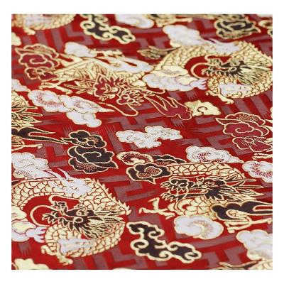 China Shrink-resistant Japanese golden dragon style fashion fabric jacquard fabric brocade fabric for kimono garment for sale