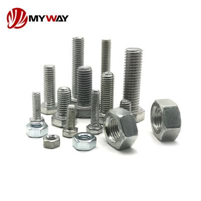 China Industry Bolts DIN931 DIN933 Hexagon Bolt Grade 8.8/10.9/12.9 M6-M20 Pernos Y Tuercas Nut Screw Washer Titanium SS Galvanized Hex Bolt for sale