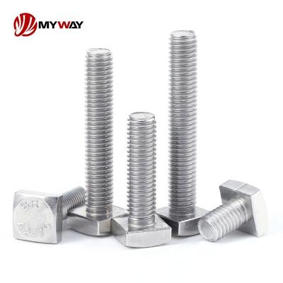 China Stainless steel Low MOQ Custom T Bolts Fasteners 304 Stainless Steel Carbon Steel Alloy Steel Brass M8 M6 Hot Dip Galvanized Square Head Bolts for sale