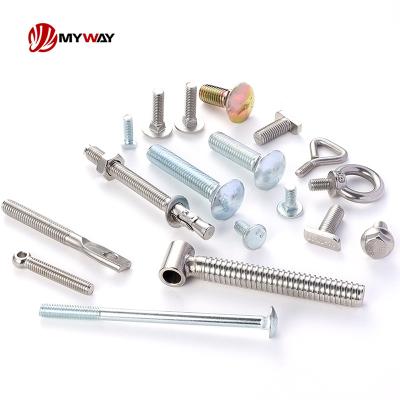 China Stainless steel Fasteners Bolt And Nut Screw Washer Grade 8.8 SS Carbon Steel Square Carriage Eye Anchor Bolt DIN933 DIN931 Galvanized Hex Bolt for sale