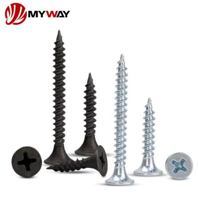 China Flat Phosphated And Galvanized High Quality And Bottom Price Black Dry Wall Screws Screw Black Drywall Screw for sale