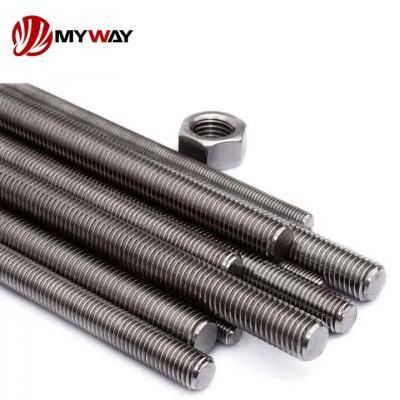 China General Industry DIN 975 DIN976 Stainless Steel 304 316 A2 A4 Galvanized Screw Threaded Rod Stud Bolt With Hex But And Washer for sale