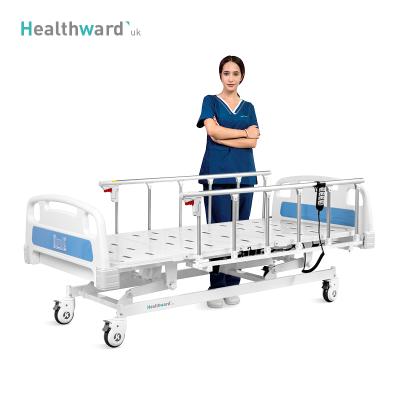 China Stainless Steel Commercial Adjustable Patient Clinic Furniture A6k Healthward Medical Bed Price 3 Work ICU Electric Hospital Bed With Wheels for sale