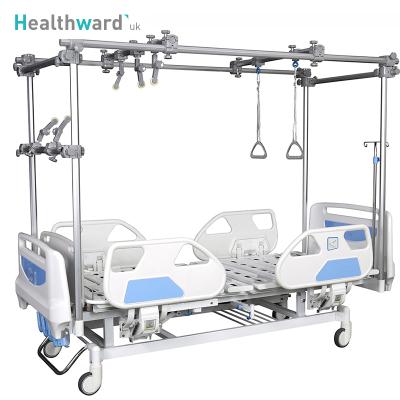 China Factory 3 Cranks Adjustable Manual Commercial Furniture GB4e Healthward Medical Lumbar Lumbar Traction Hospital Bed with Wheels for sale