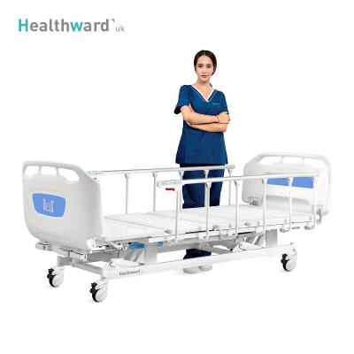 China D3w Healthward Commercial Safe Multifunctional Foldable Crank Used Patient Manual Medical Bed Bed 3 ICU Bed Wheels Hospital Equipment Healthward for sale