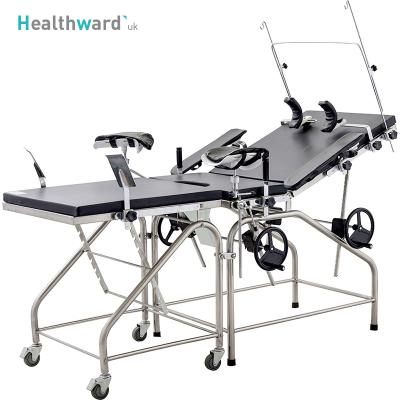 China A046 Healthward Modern Simple Multifunctional Medical Gynecological Obstetric Bed Adjustable Manual Operating Table for sale