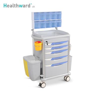 China Factory SKR-AT75077A2 Modern ABS Plastic Drug Emergency Cart Hospital Anesthesia Medicine Cart Manufacturers for sale