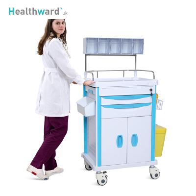 China SKR-AT625-1 Healthward ANS Plastic Anesthesia Medicine Hospital Modern Trolley Drug Emergency Medical Trolley for sale