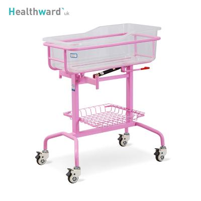 China Commercial Wholesale Medical Pediatric Bed Manual ICU Newborn Baby Furniture X01-5 Healthward ABS Baby Crib Manufacturers for sale