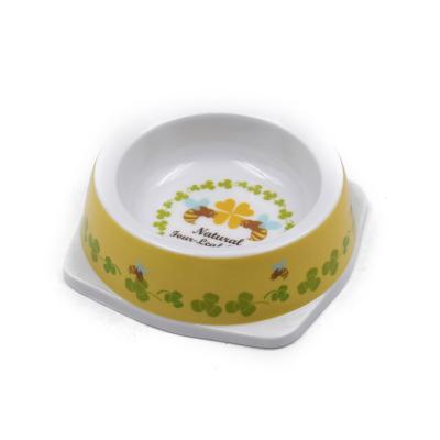 China Sustainable Yellow Dog And Kitten Design Cat Bowl Dog Bowl Cute Pet Bowl for sale