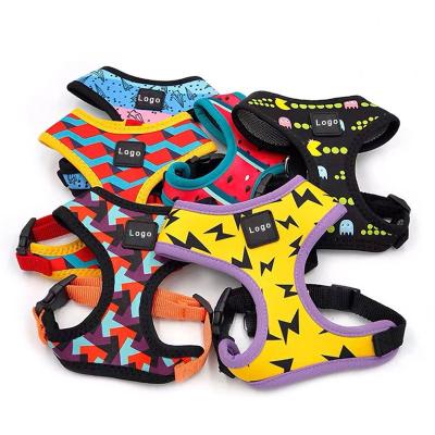 China BREAKOUT Printed Breathable Matching Nylon Collar Dog Harness Pet Leash Rope Lead Harness Vest Dog for sale