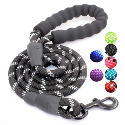 China DETACHED Durable Soft Handle Working Tracking Rope Dog Leash Reflective Nylon Leather for sale