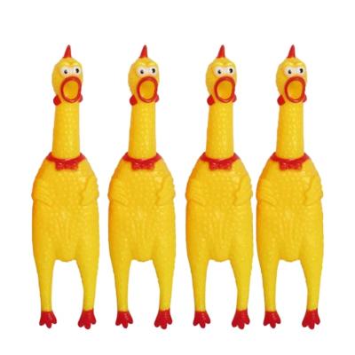 China Viable Wholesale OEM Custom Dog Squeaky Toy TPR Bite Chew Resistant Squeaky Pet Rubber Chicken Dog Toy for sale