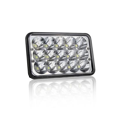 China 5 Inch Square LED Aluminum Motorcycle Headlight 6000K Double White Yellow Color Vehicle Modified Auxiliary Light for sale