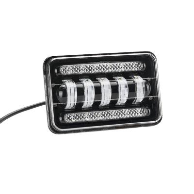 China 5 Inch Aluminum Auto Parts IP67 Angel Eye Square 50W LED Offroad Rectangular Headlight For Truck Car for sale