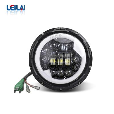 China Aluminum High Power 45w 7 Inch Round LED Beam Angel Eyes LED High Low Light For Universal Motorcycle for sale