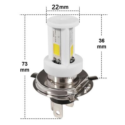 China Waterproof Anticorrosive Ceramic H4 COB LED Car Light 6500K 1080LM Motorcycle Ceramic Headlight Bulb Anticorrosive High Low Beam for sale