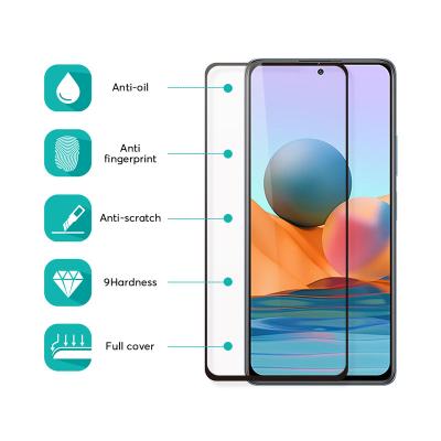 China fashion & Full Single 2.5D 0.33mm Glue Full Coverage Screen Protector For Redmi Note 10 Pro Tempered Glass for sale