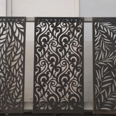 China Easily Assembled Laser Cut Metal Screens Flower Wall Decor Art Metal Room Screen Metal Decor Laser Cut Screen for sale