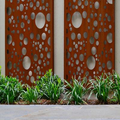 China Easily Assembled Decorative Garden Fence Corten Steel Screen Laser Cut Metal Screen Pergolas for sale