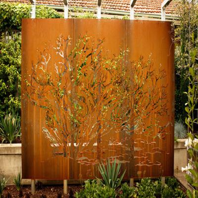 China Art Decor laser cut garden building facade metal steel screen set materials corten steel screen for sale