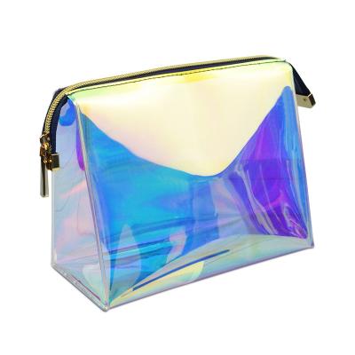 China New Design Fashion Women Cosmetic Bag Clutch Bag Messenger Bags Clear Makeup Holographic Transparent Bag Laser Waterproof for sale