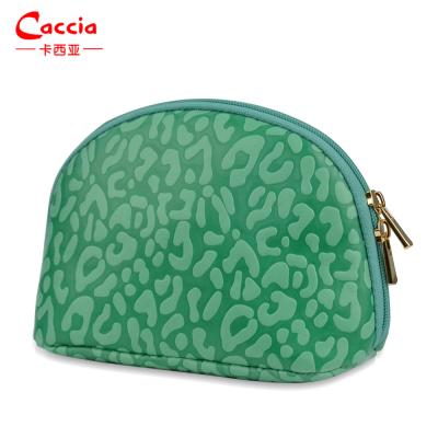 China 2020 Newest Design Beauty Makeup Bag Green Semicircle Shell Cosmetic Bag Travel Organizer Waterproof For Ladies for sale