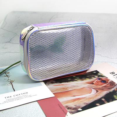 China Transparent Wholesale Customized Clear Cosmetic Bag For Travel Mesh Makeup Bag Portable Toiletry Bags For Women for sale