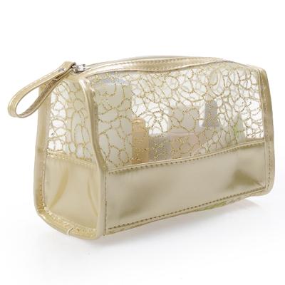 China Mesh Cosmetic Bag Transparent Eco-Friendly Portable Pouch For Ladies Toiletry Bag Transparent Organizer Travel Makeup Bag for sale