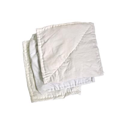 China Strong Oil Water Absorbency Factory Price Manual Cutting White T-shirt Sewn Type Used Cotton Cleaning Rags for sale