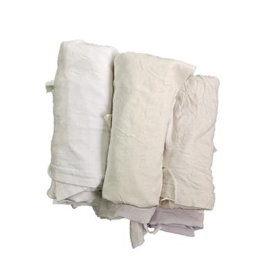 China Oil Water Absorption Capacity Renewable Resources Strong White T-shirt Cotton Rags Textile Waste Used For Industrial Cleaning for sale