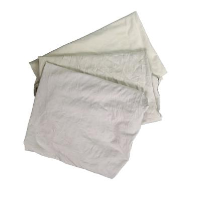 China Oil Water Absorption Capacity Renewable Resources Strong White T-shirt Cotton Rags Textile Waste Used For Industrial Cleaning for sale