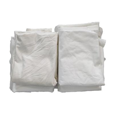 China Water And Oil Absorbency Used Hotel Bed Sheets Textiles Rags Strong Cleaning Wipes White Cotton Mopping Rags for sale