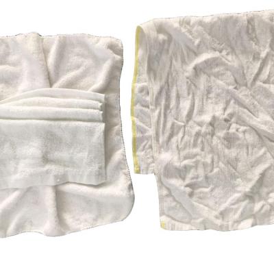 China Hotel Towel 100% Cotton Clean High Quality And Cheap White Used Industrial Wiping Rags for sale