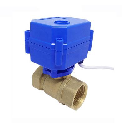 China General PN10 12V 2 Way Water Cooler Brass Motorized Actuator Electric Mini Ball Valve For FCU for sale