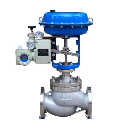 China PN 16 SS304L Electro Cylinder Actuator Globe General Pneumatic Control Valve With Positioner for sale